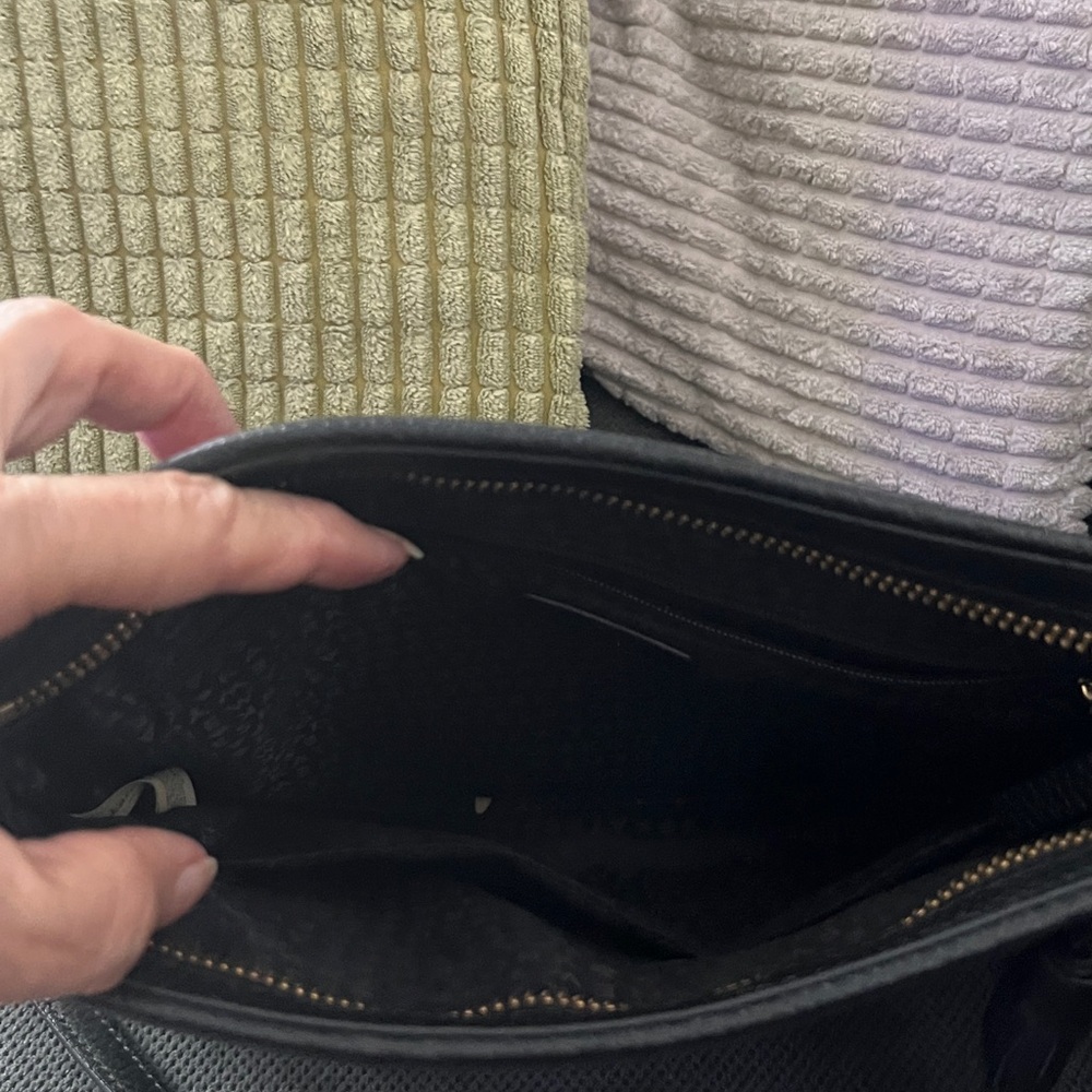 Kate Spade Black Leather Messenger Bag with Tassel - Picture 2 of 6